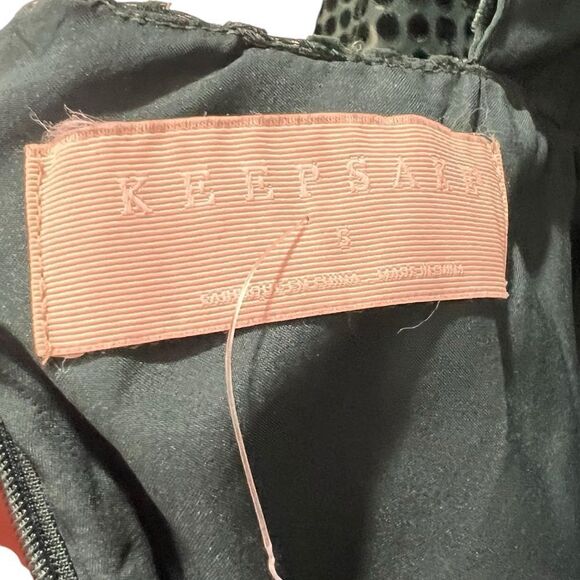 Keepsake Polka Dot Romper Bell Sleeve Green Size Small Open Back - Picture 3 of 13